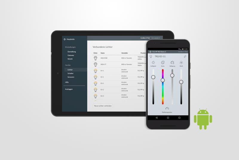 Phoscon App Screenshot für Webbrowser und mobile Geräte