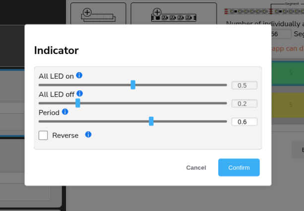 Config-Builder example: Indicator - configuration of the effect