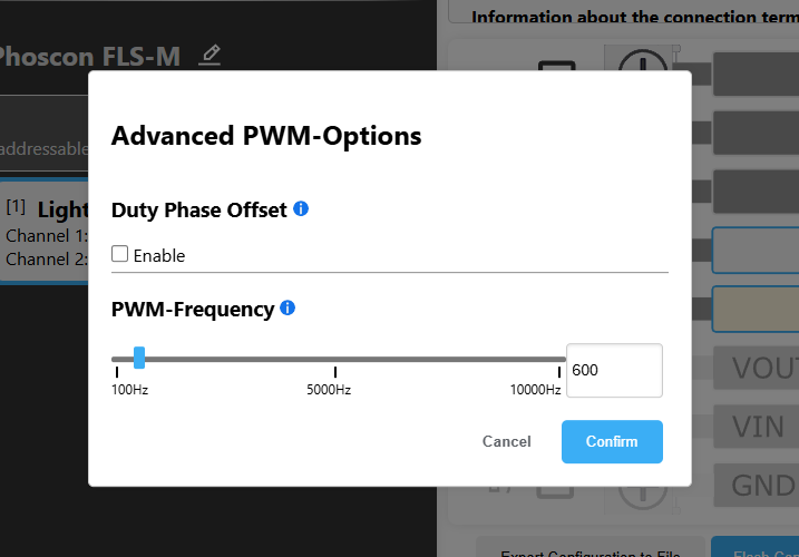Config-builder PWM frequency