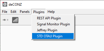 Screenshot: deCONZ Menü Plugins