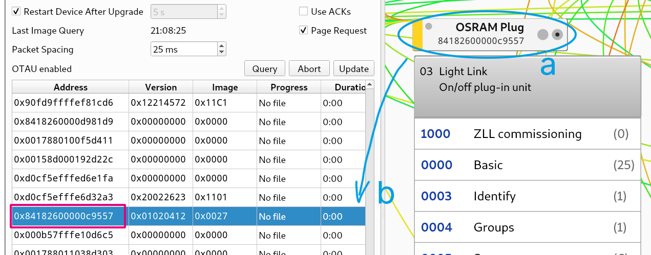 Screenshot: deCONZ STD OTAU Plugin